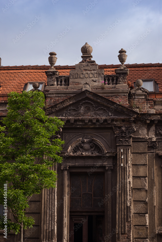Belgrade, Serbia – April 29, 2020, Old dilapidated building in the center of Belgrade Belgrade, Serbia – April 29, 2020, Old dilapidated building in the center of Belgrade
