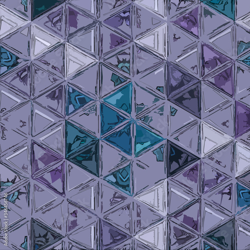 Violet striped texture with triangles. Abstract transparent mosaic background for fabric, home decor, wrapping