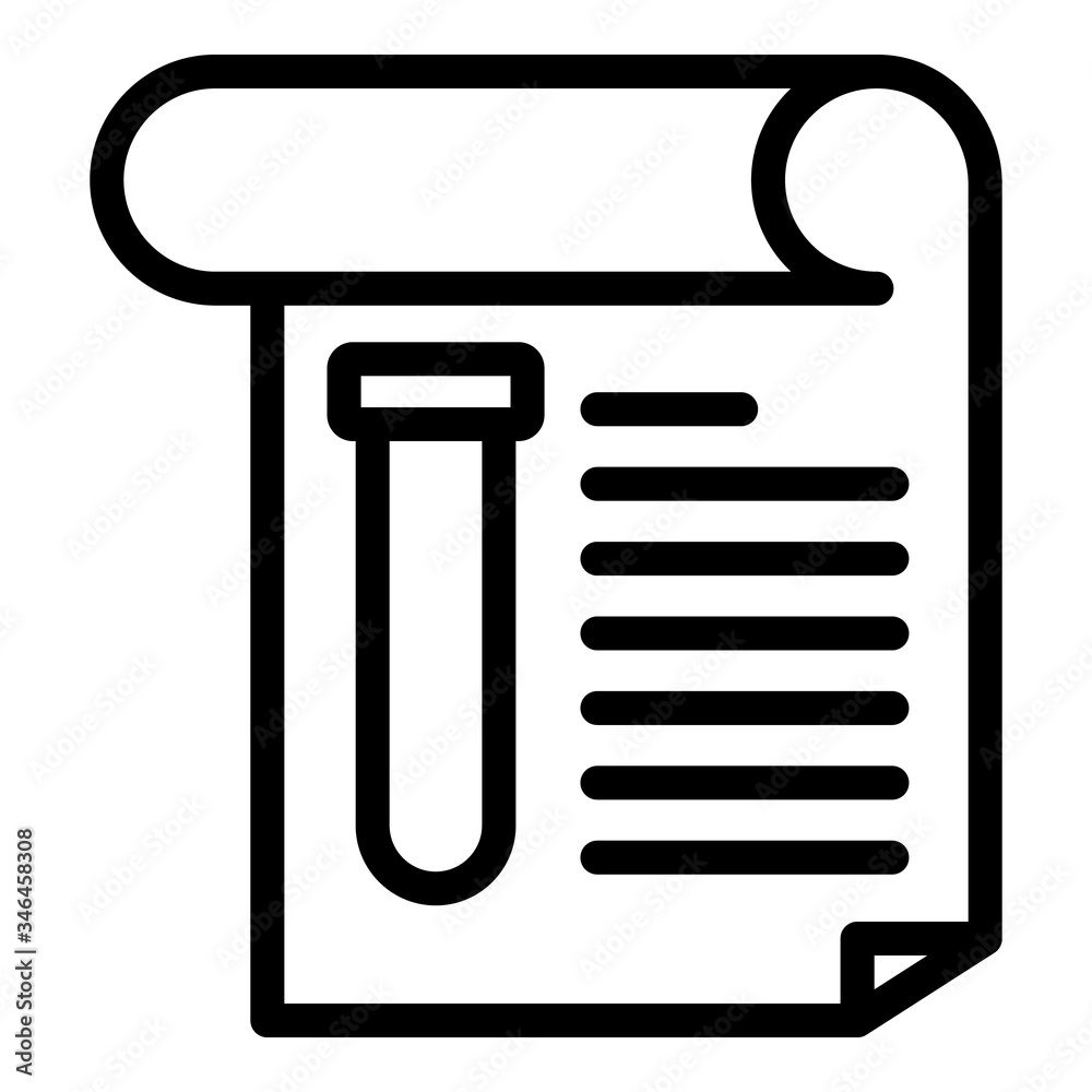 Experiment tube report icon. Outline experiment tube report vector icon for web design isolated on white background Experiment tube report icon. Outline experiment tube report vector icon for web design isolated on white background