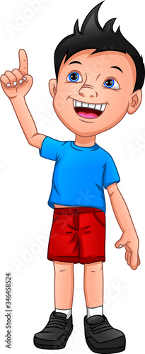 cute happy boy cartoon on a white background