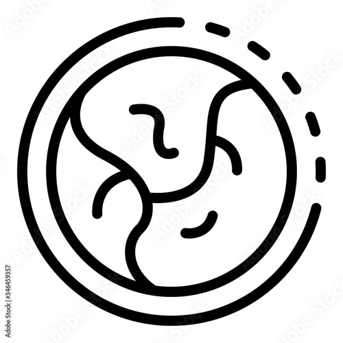 Petri dish analysis icon. Outline petri dish analysis vector icon for web design isolated on white background