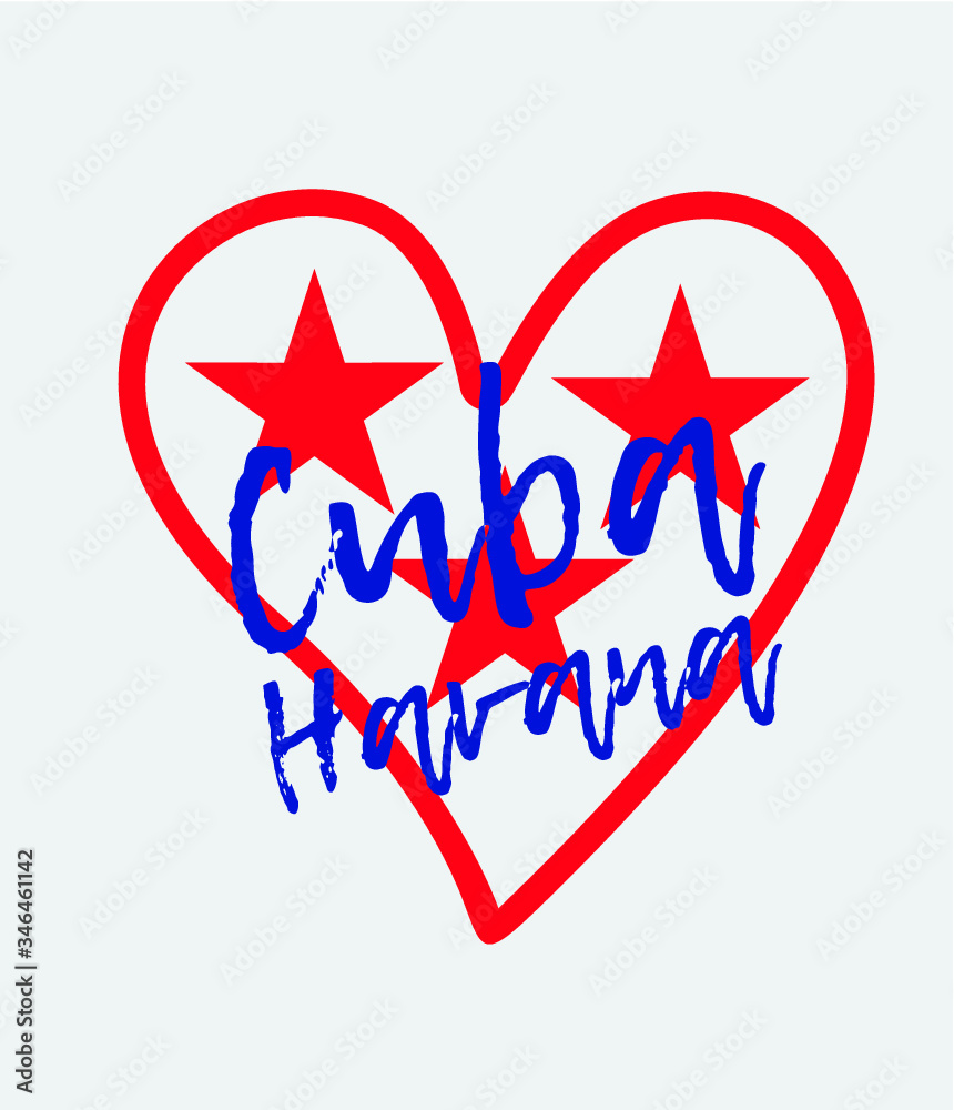 Cuba Havana print and embroidery graphic design vector art Cuba Havana print and embroidery graphic design vector art