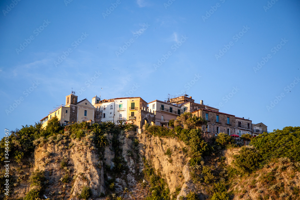View of the promontory of Agropoli Cilento, Campania, Italy.