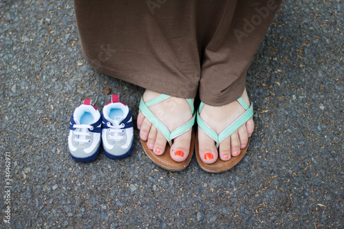 mother and son's shoes