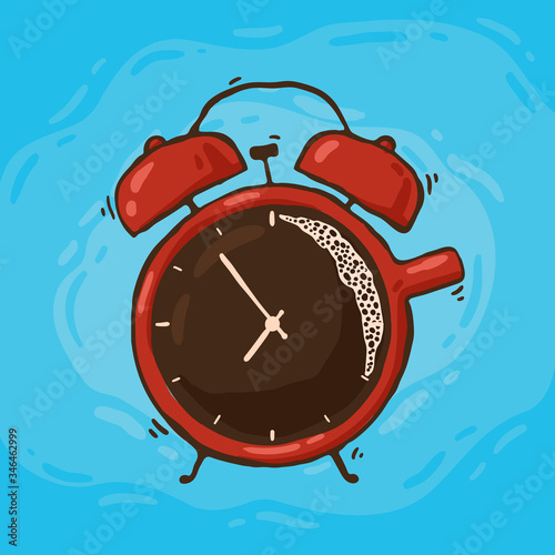 Coffee cup in the shape of alarm clock