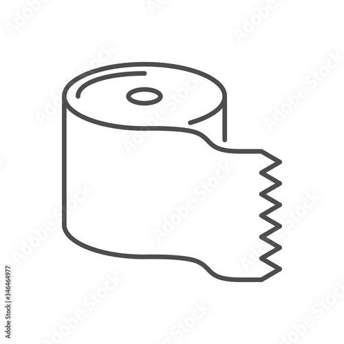 Toilet paper related vector thin line icon. Isolated on white background. Editable stroke. Vector illustration.