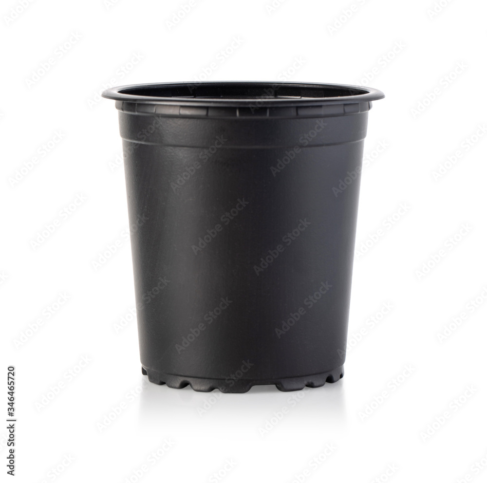 Empty plastic flower pot isolated Empty plastic flower pot isolated