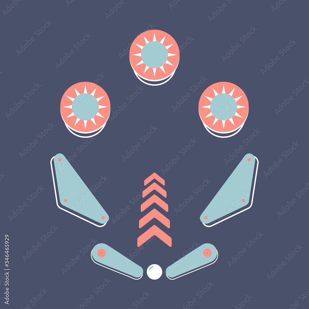 Ταπετσαρία Pinbal Vector illustration. Vintage style Pinbal