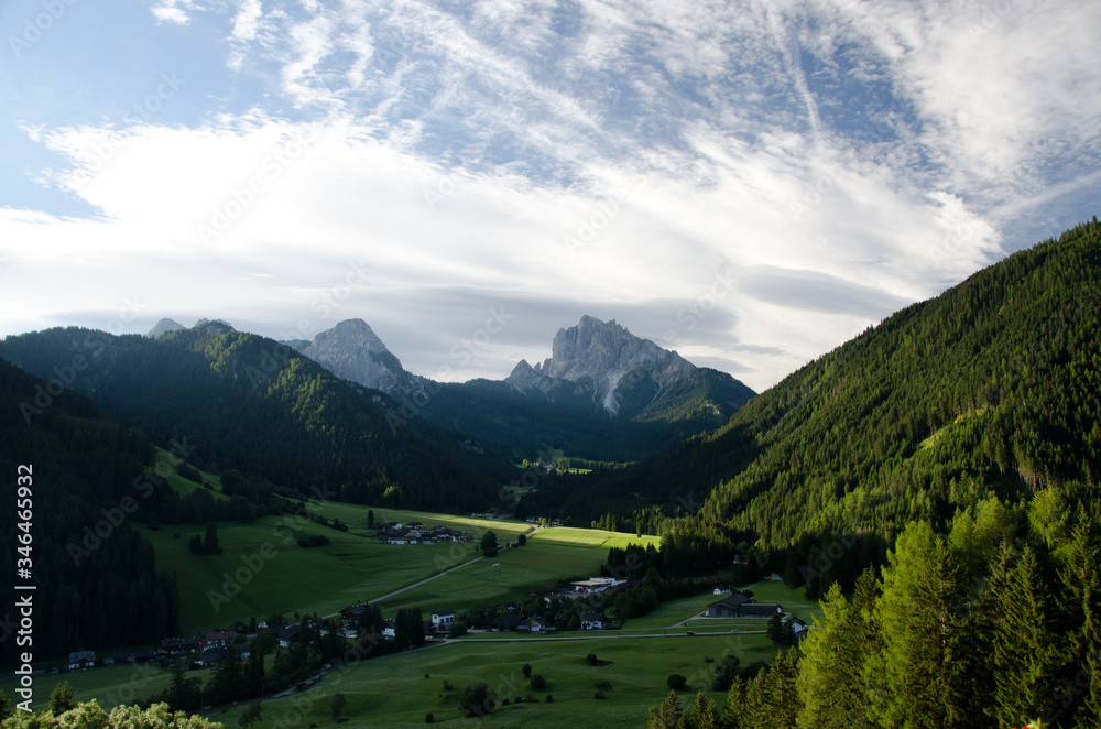 landscapes of the dolomites in trentino: val pusteria, val fiscalina and val di braies