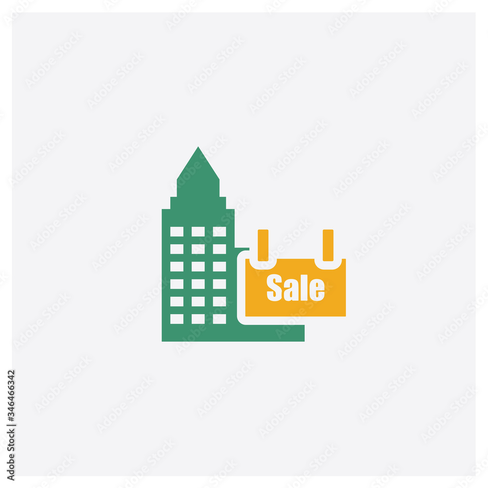 Sale concept 2 colored icon. Isolated orange and green Sale vector symbol design. Can be used for web and mobile UI/UX
