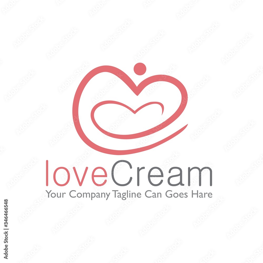Love Heart Related Company Vector Logo Design Template