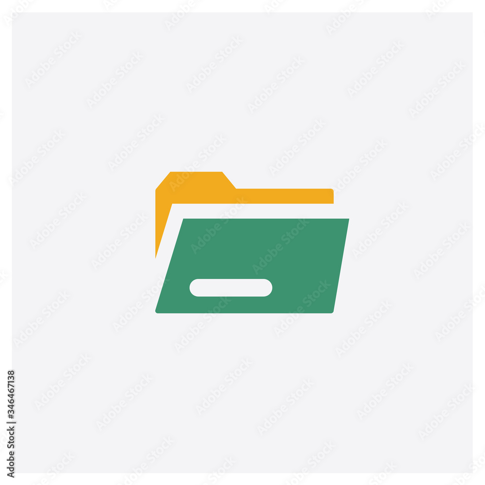 Folder concept 2 colored icon. Isolated orange and green Folder vector symbol design. Can be used for web and mobile UI/UX
