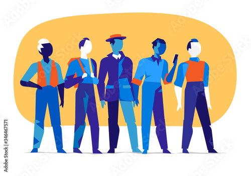 Gruppo di personaggi colorati maschili