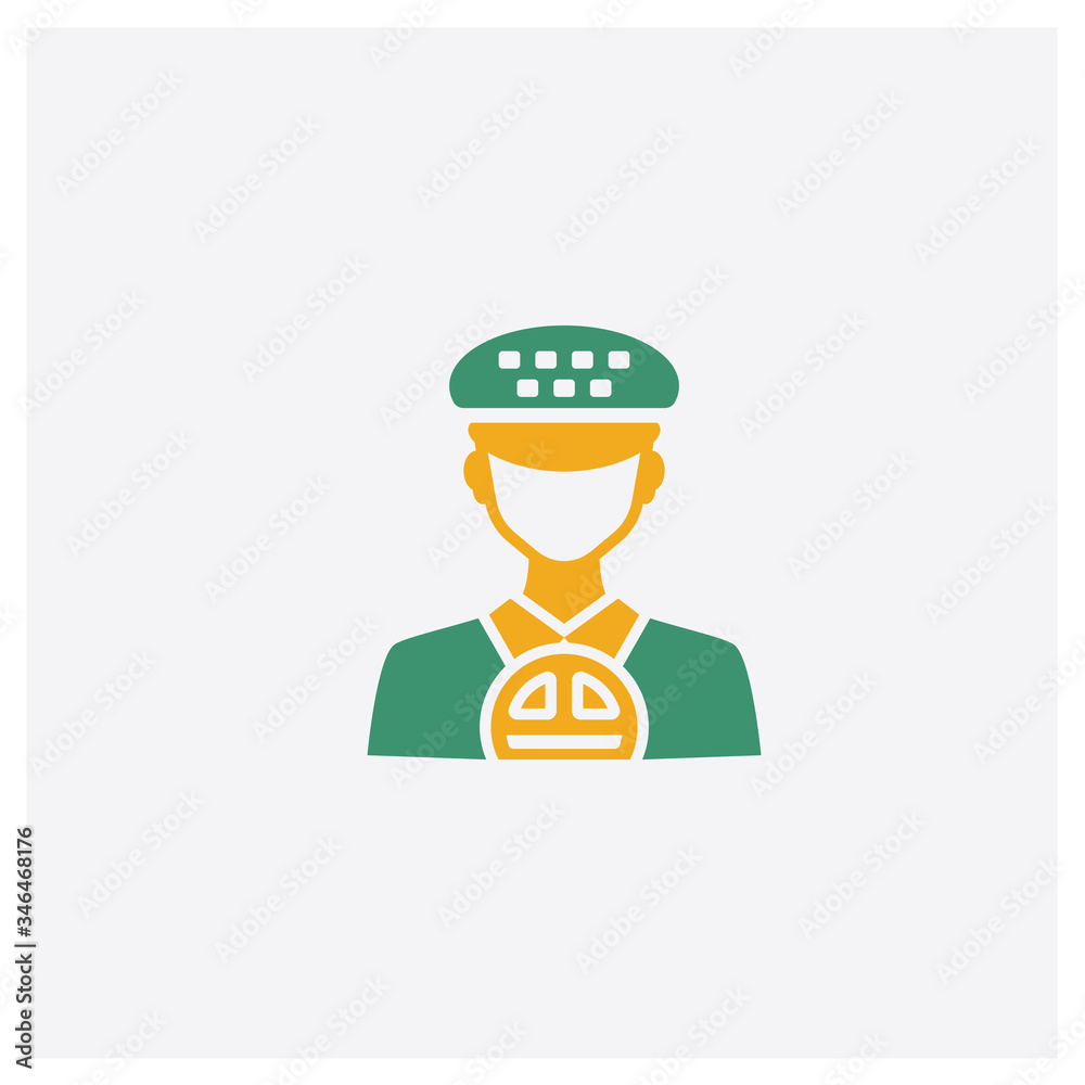 Foto Taxi driver concept 2 colored icon
