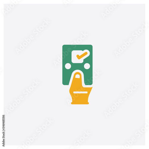 Ballot concept 2 colored icon. Isolated orange and green Ballot vector symbol design. Can be used for web and mobile UI/UX