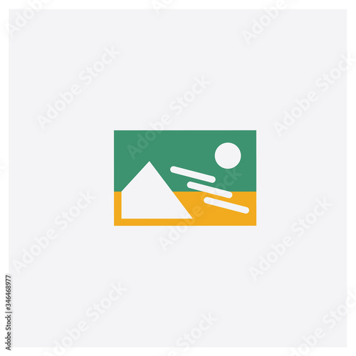 Shades concept 2 colored icon. Isolated orange and green Shades vector symbol design. Can be used for web and mobile UI/UX