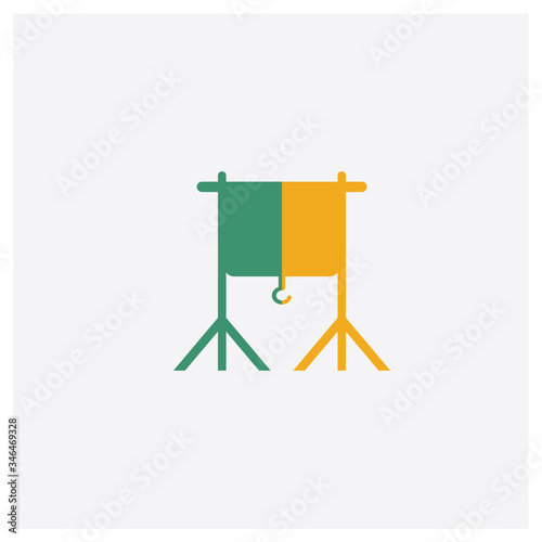 Chroma concept 2 colored icon. Isolated orange and green Chroma vector symbol design. Can be used for web and mobile UI/UX