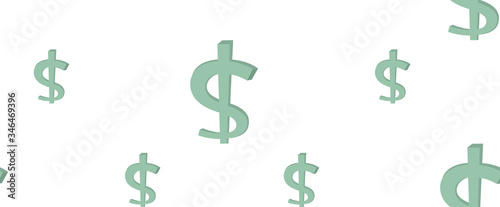 Pattern in the form of green dollars..Pattern of flying green dollars for wrapping paper or as a background.