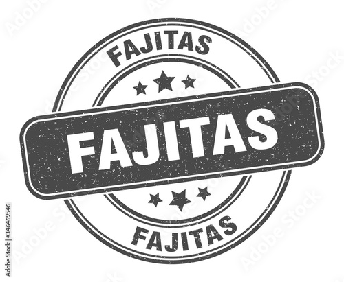fajitas stamp. fajitas label. round grunge sign