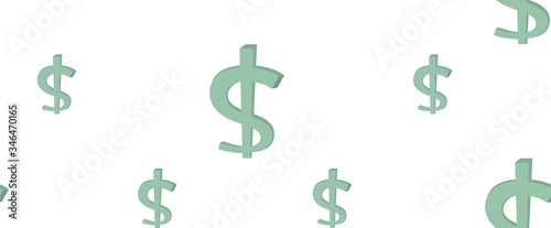 Pattern in the form of green dollars..Pattern of flying green dollars for wrapping paper or as a background.
