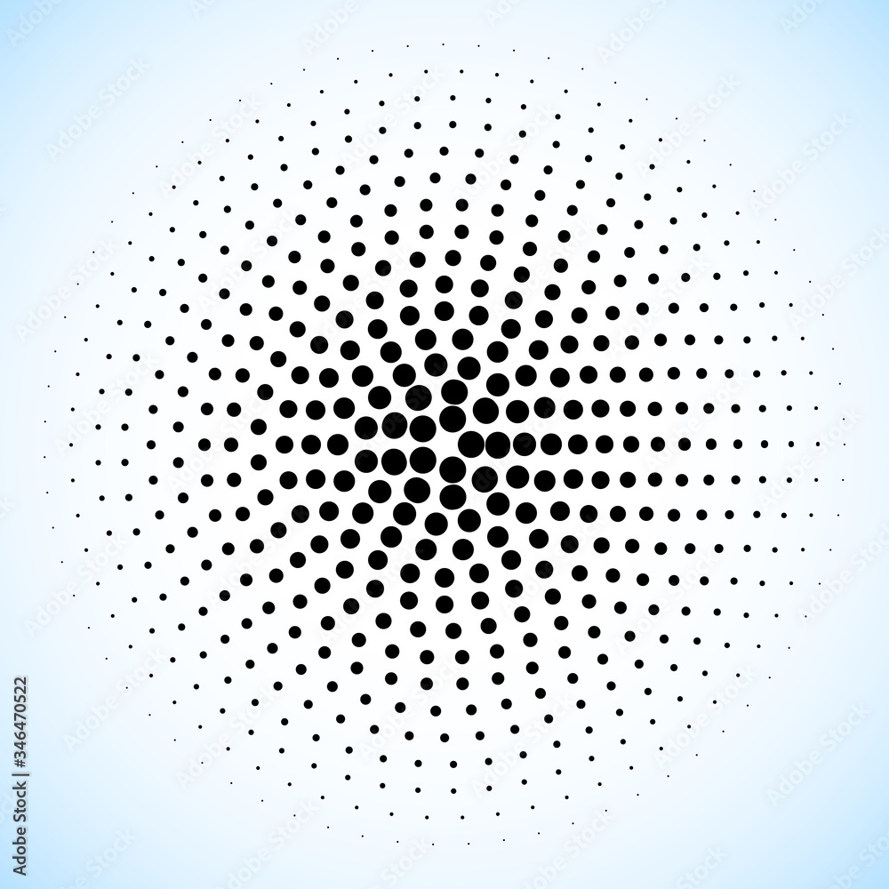 Circle abstract dotted vector background. Dots texture