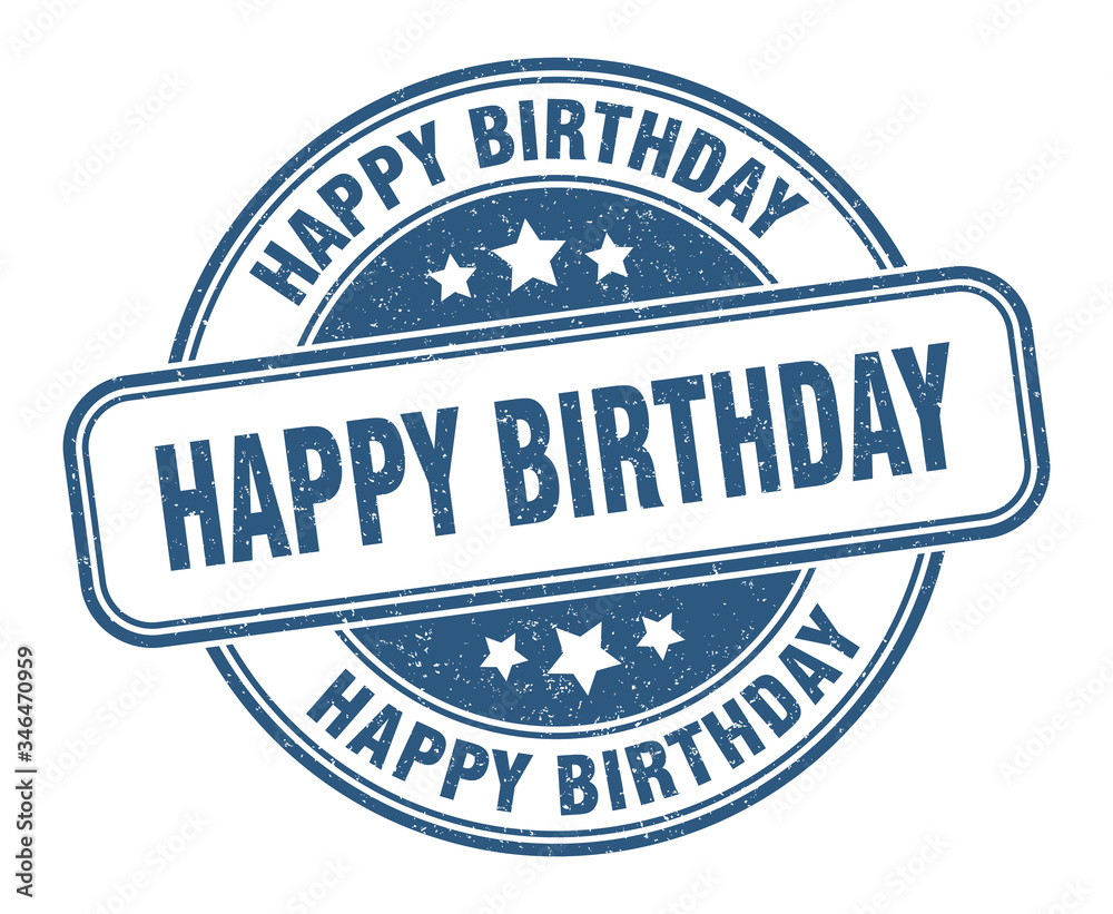 Fototapeta premium happy birthday stamp. happy birthday round grunge sign. label