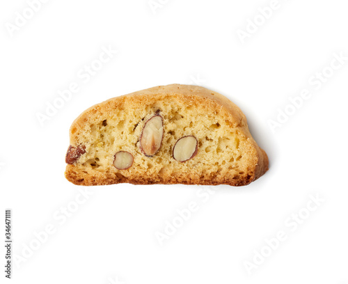 baked piece Italian almond biscotti, cantuccini cookies