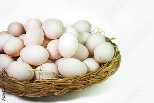 Photos of duck eggs.
