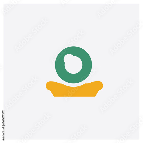 Webcam Video Call concept 2 colored icon. Isolated orange and green Webcam Video Call vector symbol design. Can be used for web and mobile UI UX