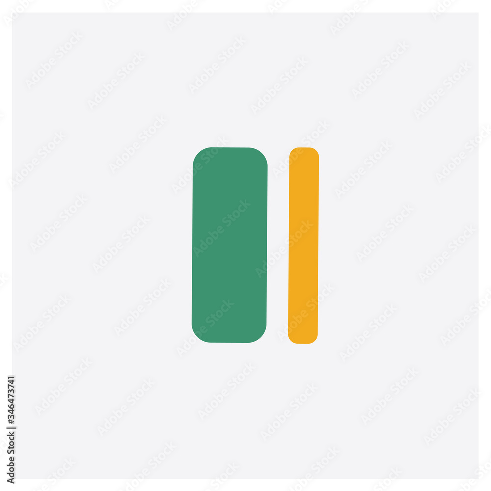 Bold double bar line concept 2 colored icon. Isolated orange and green Bold double bar line vector symbol design. Can be used for web and mobile UI/UX Bold double bar line concept 2 colored icon. Isolated orange and green Bold double bar line vector symbol design. Can be used for web and mobile UI/UX