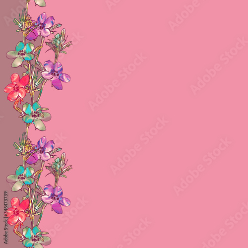 Wallpaper Mural Field flowers seamless garland Torontodigital.ca