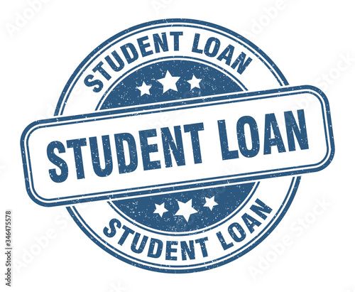 student loan stamp. student loan round grunge sign. label