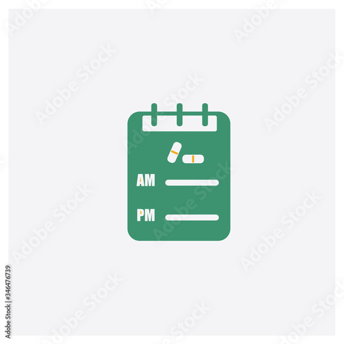 Prescription concept 2 colored icon. Isolated orange and green Prescription vector symbol design. Can be used for web and mobile UI/UX