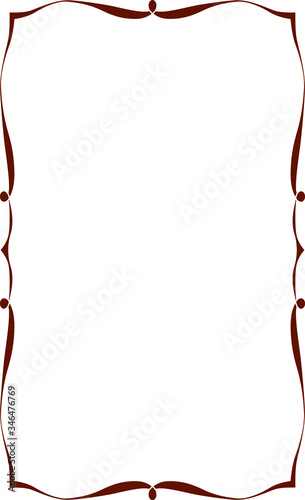 Vertical classic brown frame symmetrical.
