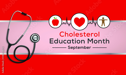 Vector illustration on the theme of National Cholesterol education month observed each year during September.