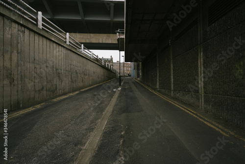 Newcastle city centre during covid 19 lockdown. The streets are empty and quiet. An unusual sight for the city.  photo