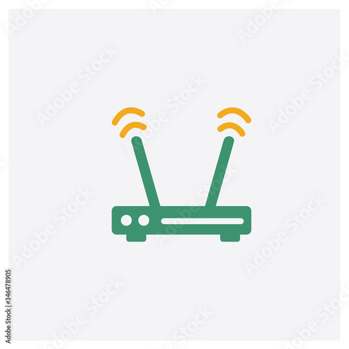 Communications concept 2 colored icon. Isolated orange and green Communications vector symbol design. Can be used for web and mobile UI/UX