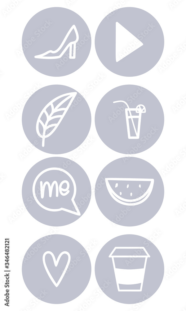 Stories covers highlights. Cute retro style story for bloggers.Retro set style icon. History layout. Stories covers highlights. Cute retro style story for bloggers.Retro set style icon. History layout.