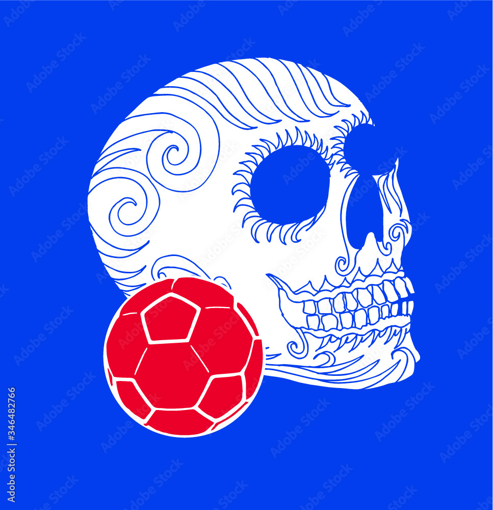 Tattoo tribal skull soccer ball print and embroidery graphic design ...