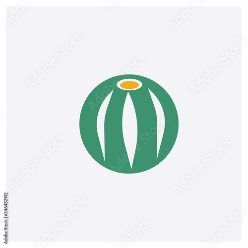Ball concept 2 colored icon. Isolated orange and green Ball vector symbol design. Can be used for web and mobile UI/UX