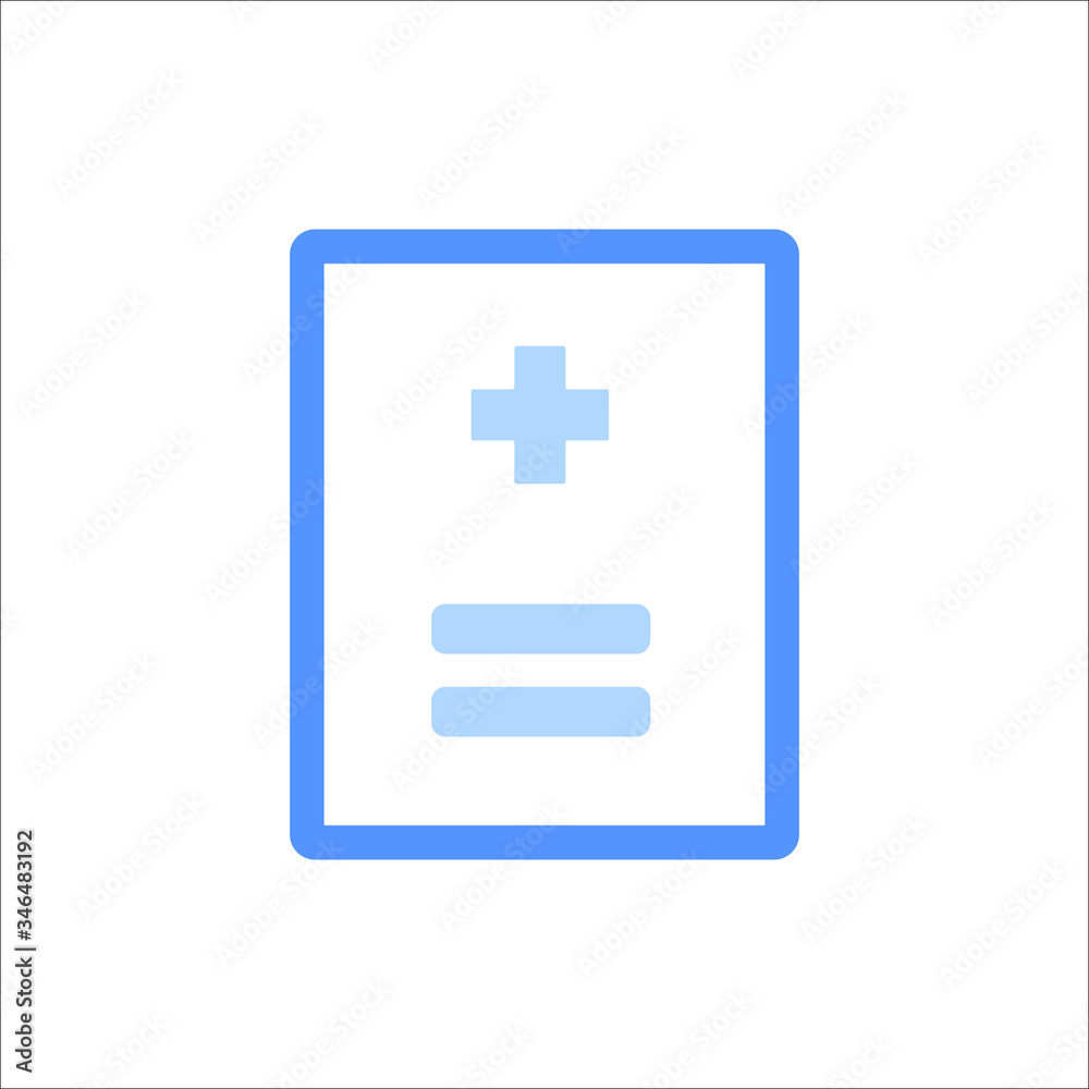 Fototapeta premium Line icon medical report isolated on white background. Vector illustration.