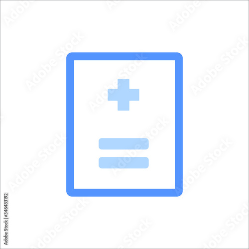 Line icon medical report isolated on white background. Vector illustration.