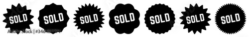 Sold Tag Black | Icon | Sticker | Deal Label | Variations