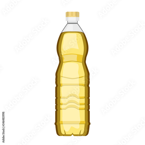 Bottle with vegetable oil. Food, ingredients. Vector