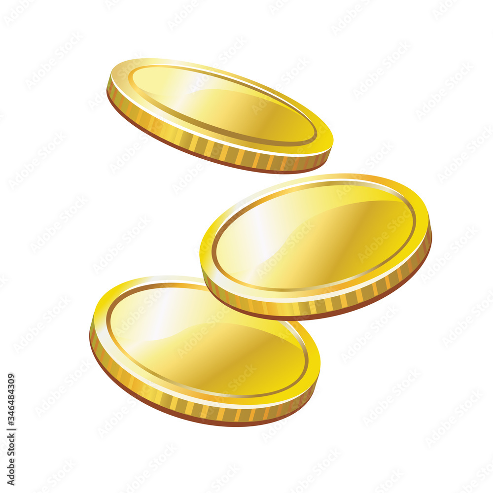 Gold coins cash money vector Illustration Gold coins cash money vector Illustration