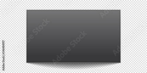 Modern 4K smart tv, isolated on transparent background. Vector illustration.