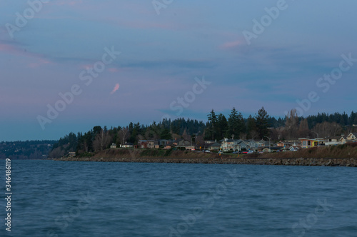 Clouds above oceanfront area, Edmonds, WA