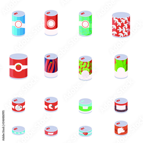Сanned food. Goods vector collection. 