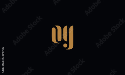 Letter OY with cuts abstract alphabet, font, text, typography, initials design in gold color with black background icon for the logo