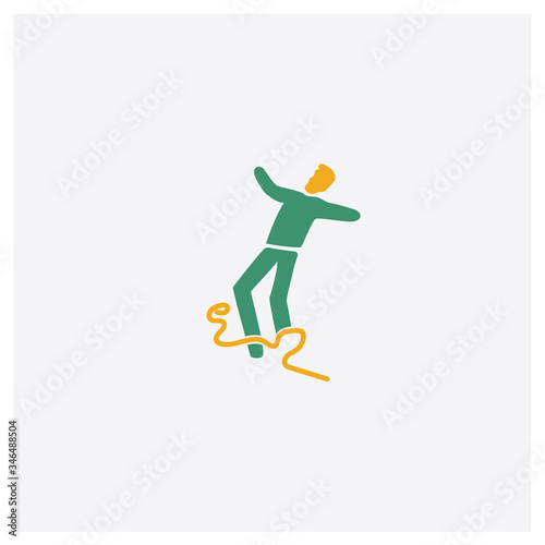Accident concept 2 colored icon. Isolated orange and green Accident vector symbol design. Can be used for web and mobile UI UX
